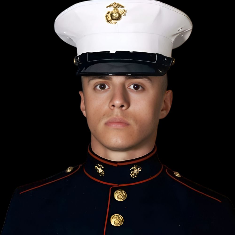 Milad Shamoun in United States Marine Corps dress blues