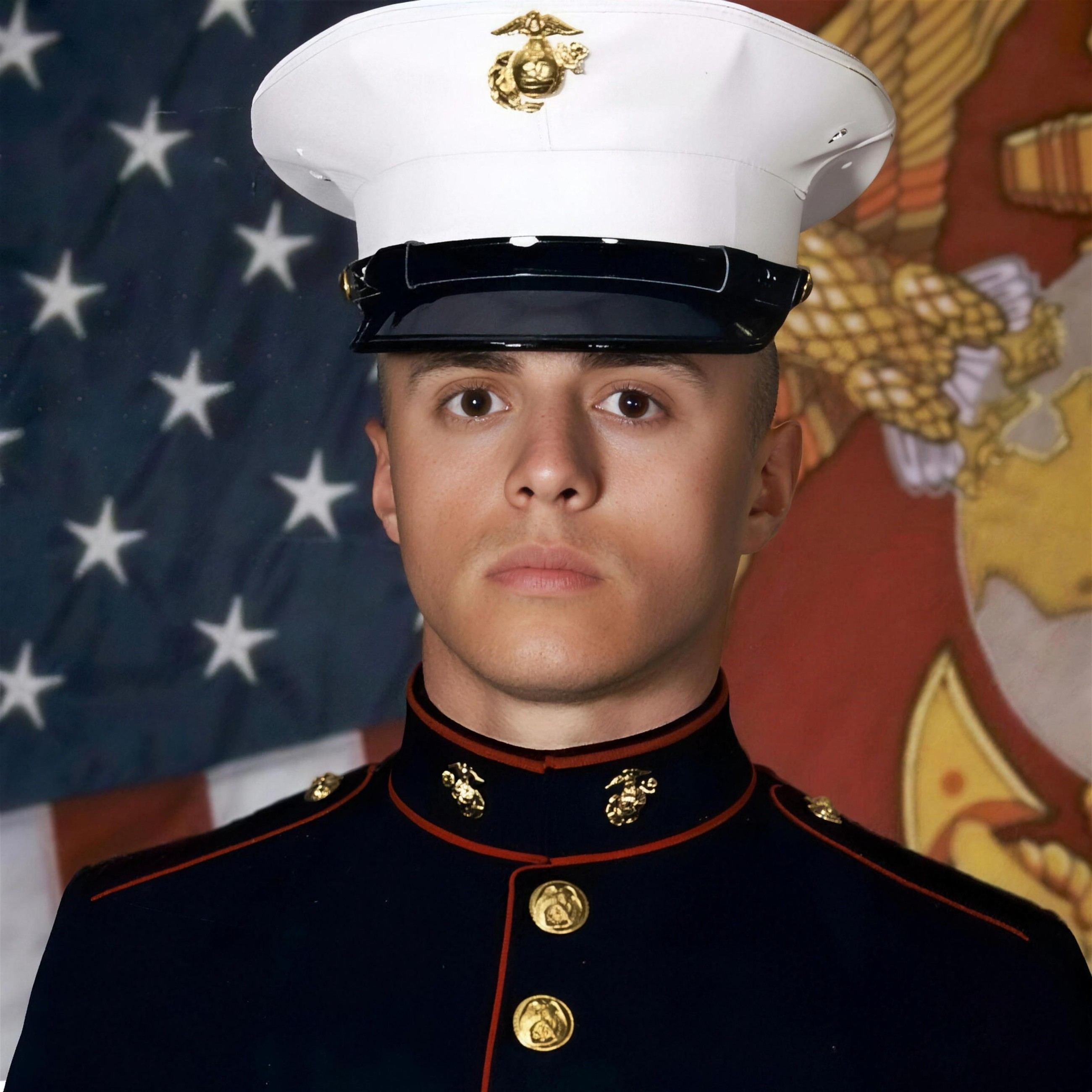 Milad Shamoun in United States Marine Corps dress blues